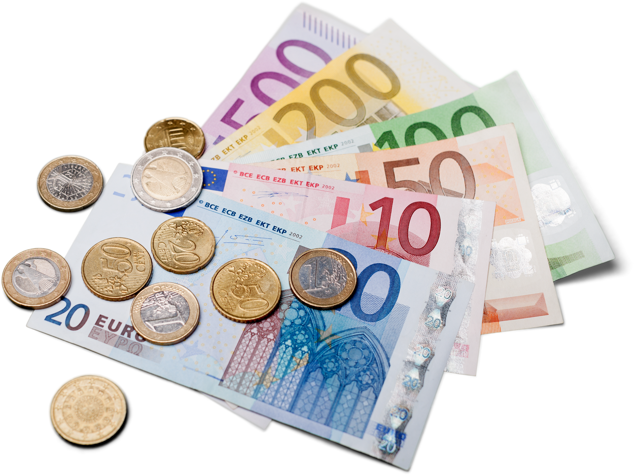 Euro Bills and Coins
